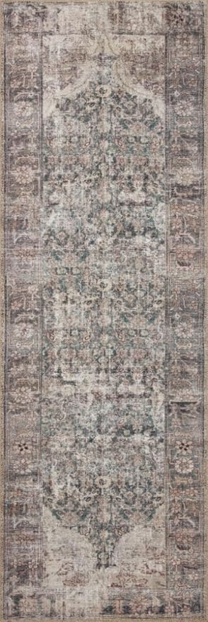 Loloi Amber Lewis Georgie Collection GER-08 Lagoon/Beige 2'-6" x 9'-6", .19" Pile Height, Runner Rug