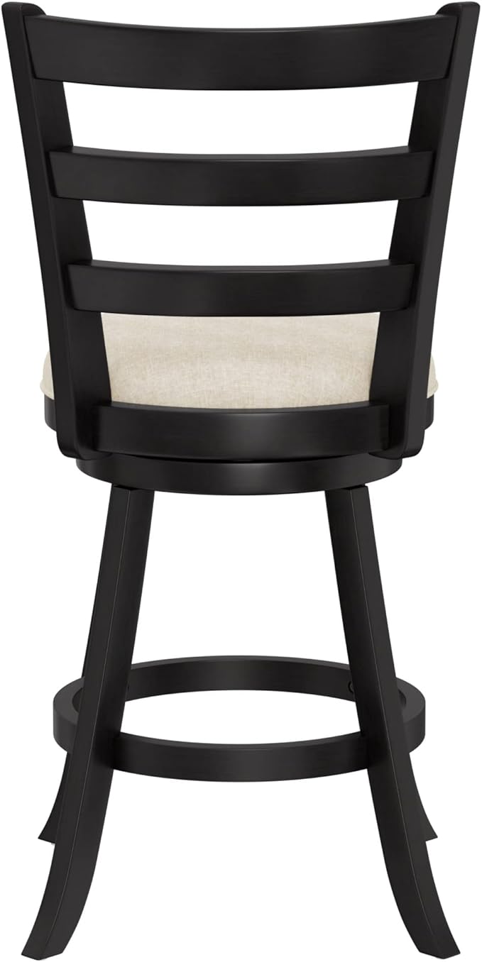 Hillsdale Laymon Wood Kitchen Counter Height Swivel Stool, Black