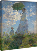Wieco Art Woman with a Parasol Madame Monet and Her Son Canvas Prints Wall Art of Claude Monet Famous Classic Oil Paintings Reproduction People Landscape Pictures Artwork
