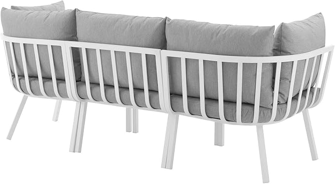 Modway Riverside Outdoor Furniture, 3-Piece Set, White Gray