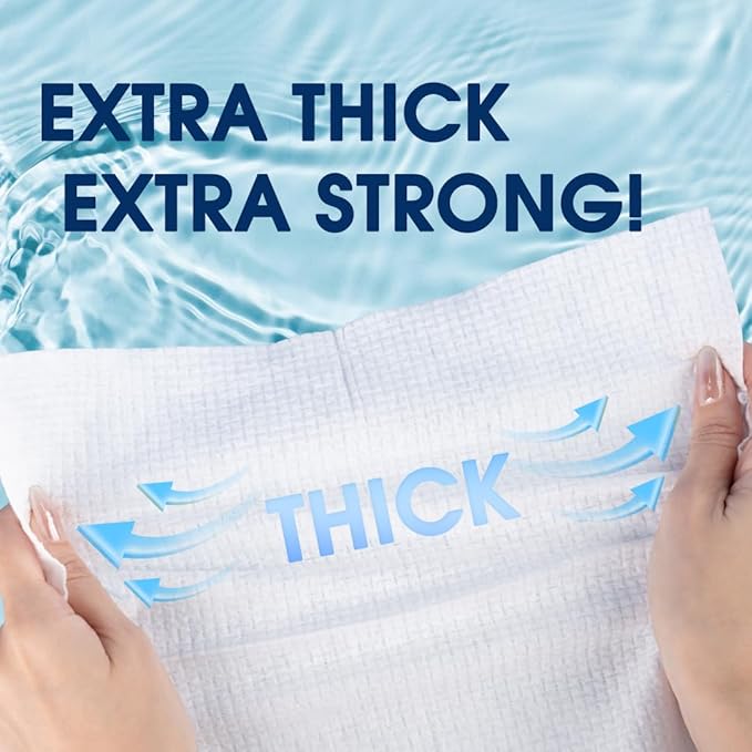 Towelettes Disposable 10 x 12" - XL Disposable Towel for Women - Clean Face Towels for Makeup Removal and Skin Care - Soft, Unscented and Gentle Formula Biodegradable Face Towels