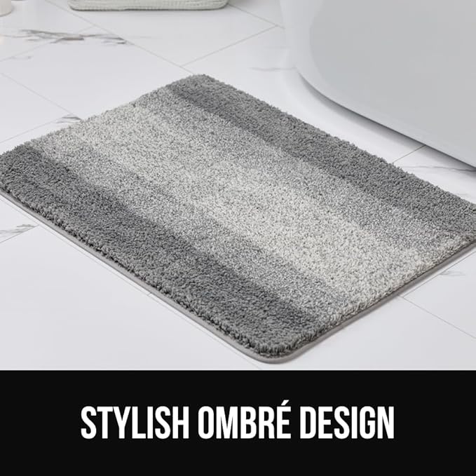 GORILLA GRIP Ultra Soft Plush Bathroom Rugs with Rubber Backing Set of 2, Absorbent Quick Dry Bath Mat, Machine Washable Shower Mats, Home Décor Accessories Bathmat Rug, 24x16 and 30x18 Navy