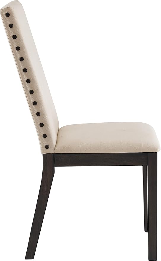 Crosley Furniture Hayden Modern Farmhouse Upholstered Wood Dining Chairs Set of 2, Slate/Crème