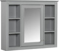 Bathroom Wall Cabinet with Mirror, 35'' x 27.5'' Medicine Cabinet with Mirror Door and Adjustable Shelves, Over Toilet Storage Cabinet, Wall-Mounted Bathroom Mirrors for Over Sink with Storage
