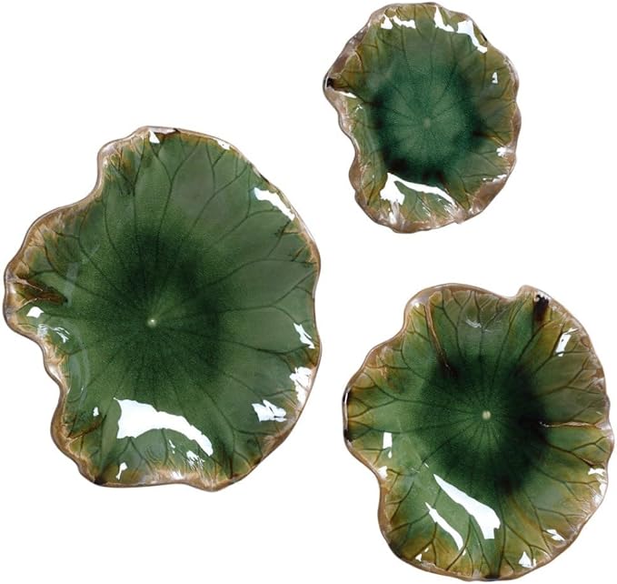 Uttermost Abella Forest Green Ceramic 3-Piece Wall Art Set
