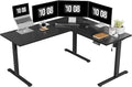 SANODESK Electric Corner L-Shaped 63 x 55 in Standing Desk, Memory Height Adjustment, Black Top Black Frame