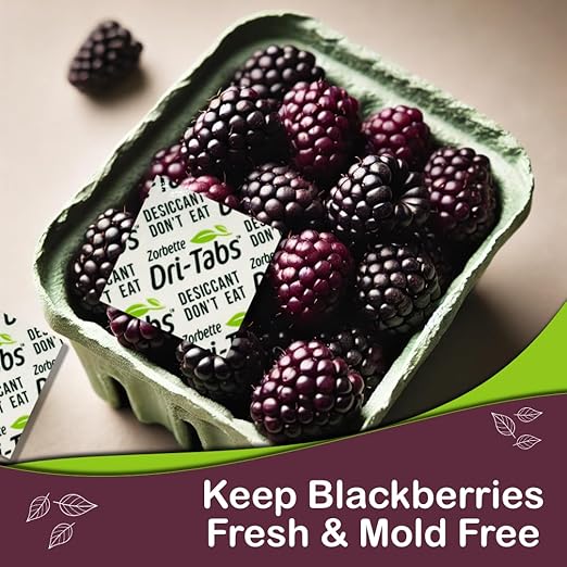 Dri-Tabs | Food-Safe Moisture Absorbers – Keep Fruits, Veggies, Snacks, Bread & More Fresher, Longer! Eco-Friendly, Plant Based Desiccant That Replaces Silica Gel Packets - 75pk (Magenta)