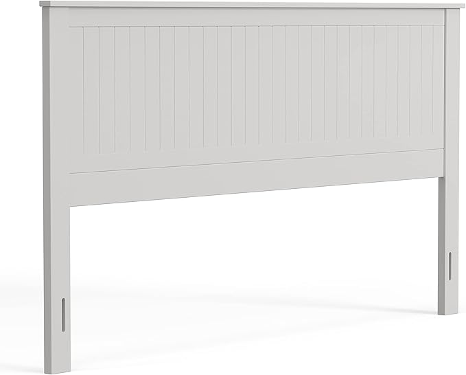 Glenwillow Home Campagne Wood Panel Headboard in White - King Size