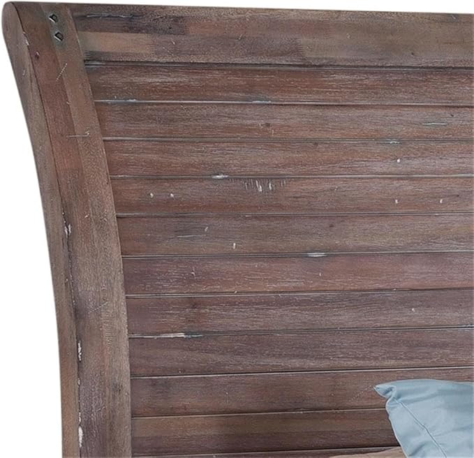 American Woodcrafters Aurora Weathered Gray Wood King Sleigh Headboard