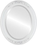 OVALCREST Oval Beveled Wall Mirror for Home Decor - Florence Style - Linen White - 24" x 20"