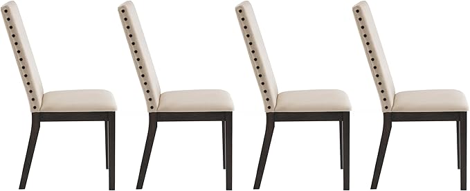 Crosley Furniture Hayden Modern Farmhouse Upholstered Wood Dining Chairs Set of 4, Kitchen Chair, Slate/Crème