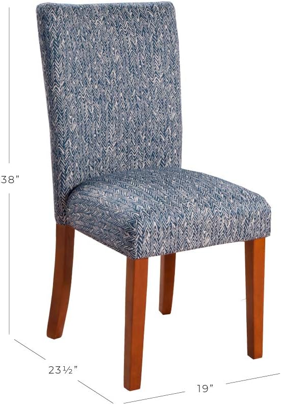 HomePop Parsons Classic Upholstered Accent Dining Chair, Set of 2, Navy