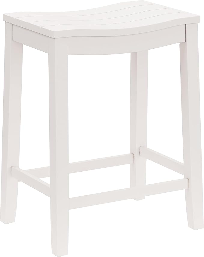 Hillsdale Furniture Fiddler Backless Counter Height Saddle Stool, White