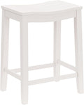 Hillsdale Furniture Fiddler Backless Counter Height Saddle Stool, White