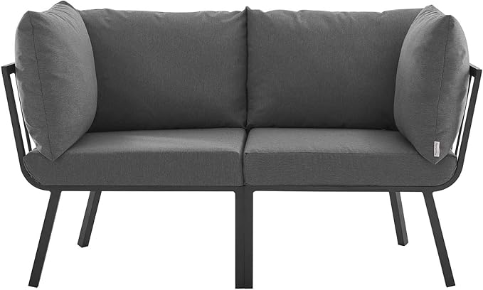 Modway Riverside Outdoor Furniture, 2-Piece Set, Gray Charcoal