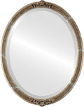 OVALCREST Oval Beveled Wall Mirror for Home Decor - Athena Style - Champagne Silver - 18" x 14" Outside Dimensions