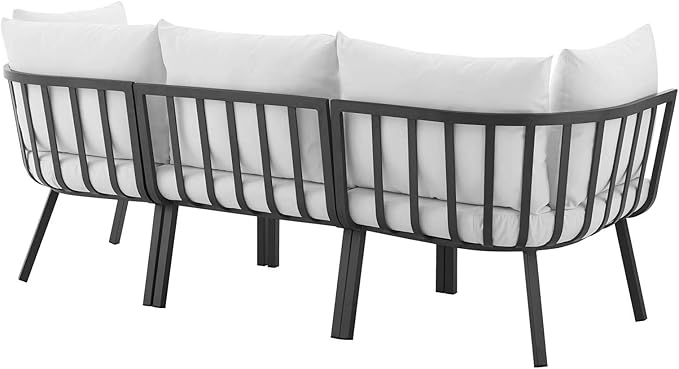 Modway Riverside Outdoor Furniture, 3-Piece Set, Gray White