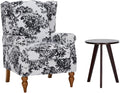 Modern High - Back Accent Chair and Side Table Set - Upholstered Wingback Armchair for Living Room, Bedroom,Office(Floral)
