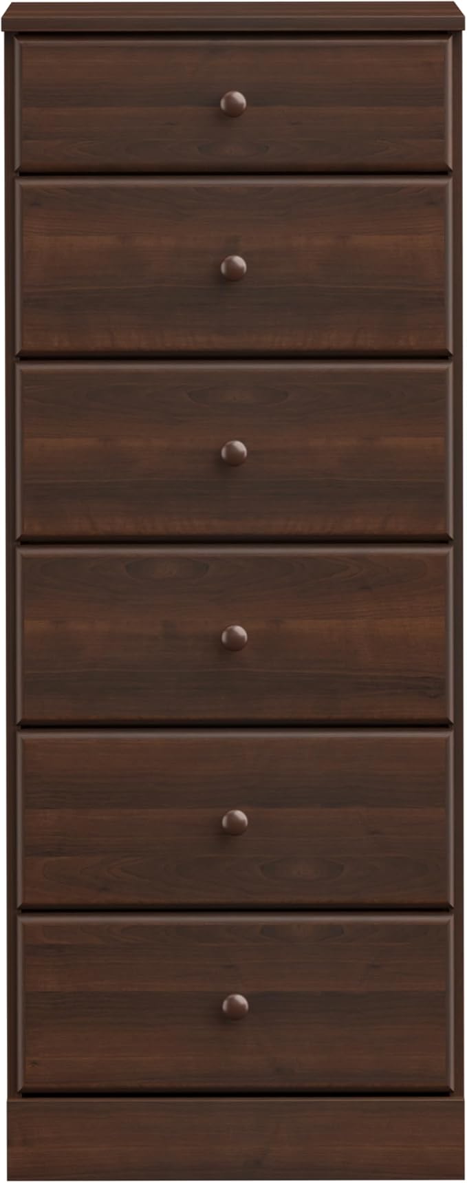 Prepac Astrid Tall Brown Dresser: 16.5"D x 19.75"W x 50"H, 6-Drawer Chest for Bedroom by Prepac - Perfect Chest of Drawers for Ample Storage