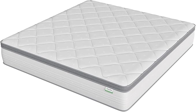 Novilla Queen Mattress, 12 Inch Hybrid Mattress Queen with Comfort Foam,Innerspring Pillow Top Mattresses in a Box, Pressure & Pain Relief, Soft Feel but Supportive