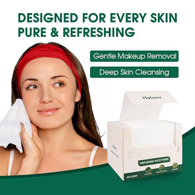 Towelettes Disposable 10 x 12" - XL Disposable Towel for Women - Clean Face Towels for Makeup Removal and Skin Care - Soft, Unscented and Gentle Formula Biodegradable Face Towels