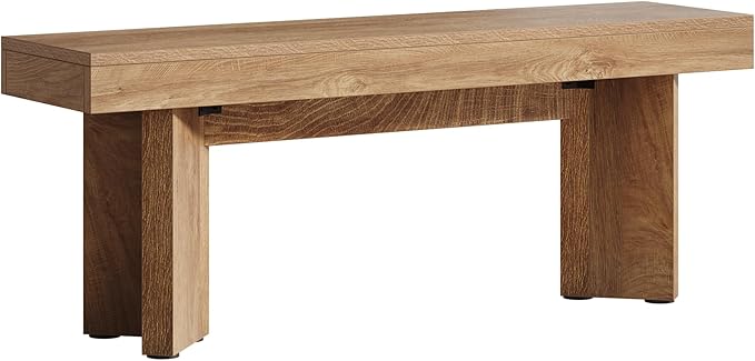 Tribesigns 47" Wooden Entryway Bench, Farmhouse Indoor End of Bed Bench, Long Table Benches Seat for Bedroom, Hallway, Foyer, End of Bed (Rustic Brown)