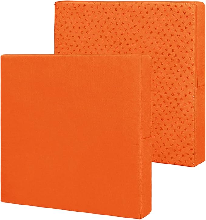 Easy-Going Waterproof Patio Cushion Covers 20x18x4 inch 2 Pack Replacement Non-Slip Outdoor Seat Cushion Slipcover with Zipper. Orange