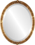 OVALCREST Oval Beveled Wall Mirror for Home Decor - Athena Style - Champagne Gold - 26" x 22" Outside Dimensions