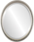 OVALCREST Oval Beveled Wall Mirror for Home Decor - Toronto Style - Silver Leaf with Brown Antique - 26" x 22"