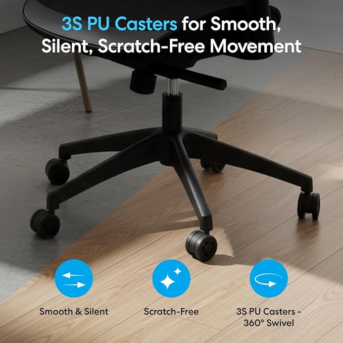 Autonomous ErgoChair Pro Ergonomic Office Chair Mesh Black Adjustable Lumbar Support, Rolling Swivel - Home office Desk Chairs with Wheels and Arms - Ergonomic Desk Chair Comfy for Gaming & Long Hours