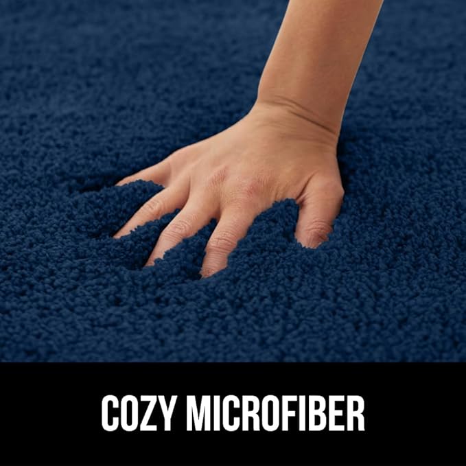 GORILLA GRIP Bathroom Rugs, 42x24, Ultra Soft Absorbent Mat, Thick Plush Bath Rug, Machine Washable, Microfiber Quick Dry, Mats for Shower, Bathtub and Floor, Home Decor Accessories, Navy Blue