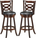 ERGOMASTER Swivel Bar-Stools Set of 2 Brown Counter Height Barstool 29 Inch Seat Bar Chair