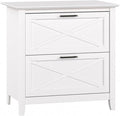 Bush Furniture Key West 2 Drawer Lateral File Cabinet in Pure White Oak, Document Storage for Home Office, Accent Chest with Drawers