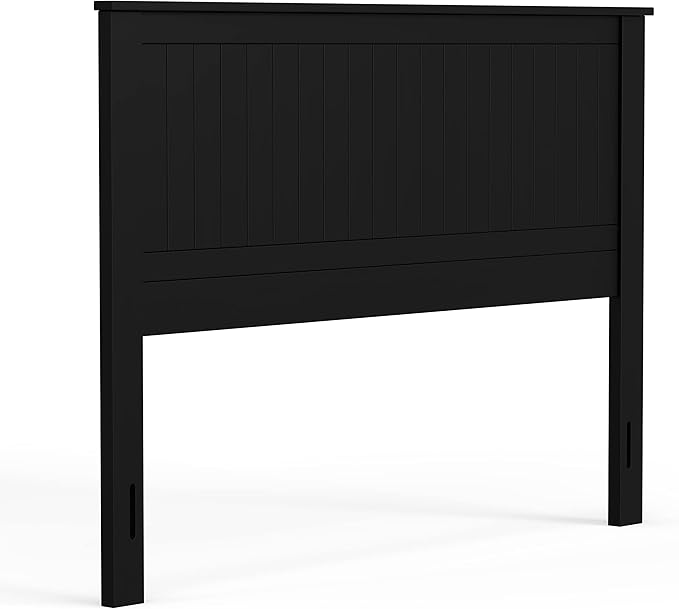 Glenwillow Home Wainscott Wood Panel Headboard in Black - Queen Size