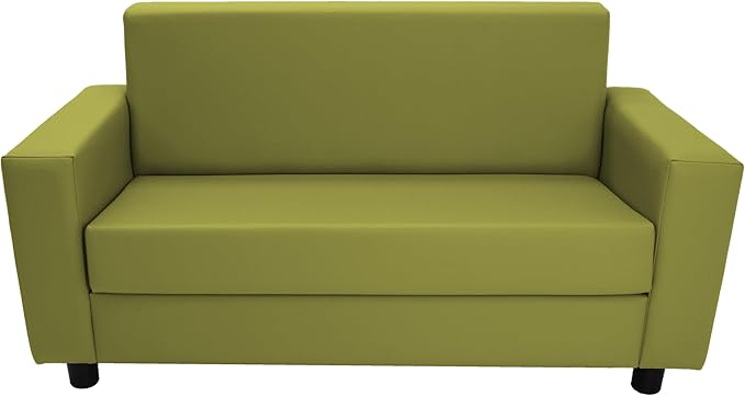 Factory Direct Partners SoftScape Inspired Playtime Classic Reading Sofa, Children's Commercial-Grade Upholstered Furniture for Home, Daycare, Preschool, Library; Modern Design - Fern Green, 14473-FG