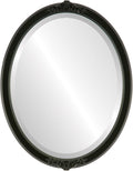 OVALCREST Oval Beveled Wall Mirror for Home Decor - Athena Style - Matte Black - 26" x 22" Outside Dimensions