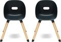 Lalo The Play Chair - Wooden & Non-Toxic Plastic Kids & Toddler Chair - Sturdy Bucket Seat, Easy to Clean, Up to 200 lb. Weight Capacity, Set of 2 - Licorice
