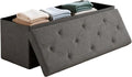 30 Inches Ottoman with Storage, Folding Ottoman Bench Set, Storage Bench for Bedroom, Chest for Entryway, Living Room, Support 500LBS, Grey (Grey, 30" W)