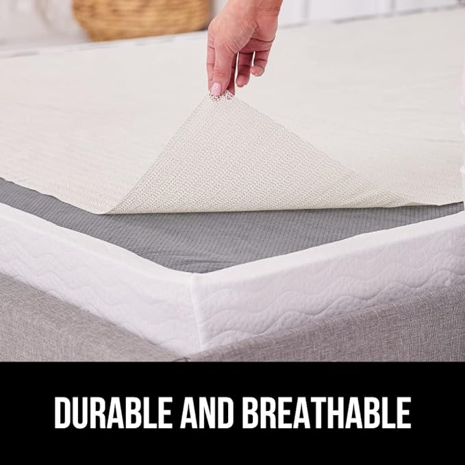 GORILLA GRIP Non Slip Mattress Gripper, Prevents Mattresses from Sliding and Holds Bed in Place, Pad Grips Beds, Sofa, Couch, Chair Cushions and Helps Keep Topper from Slipping, 2 Pack Pads, King