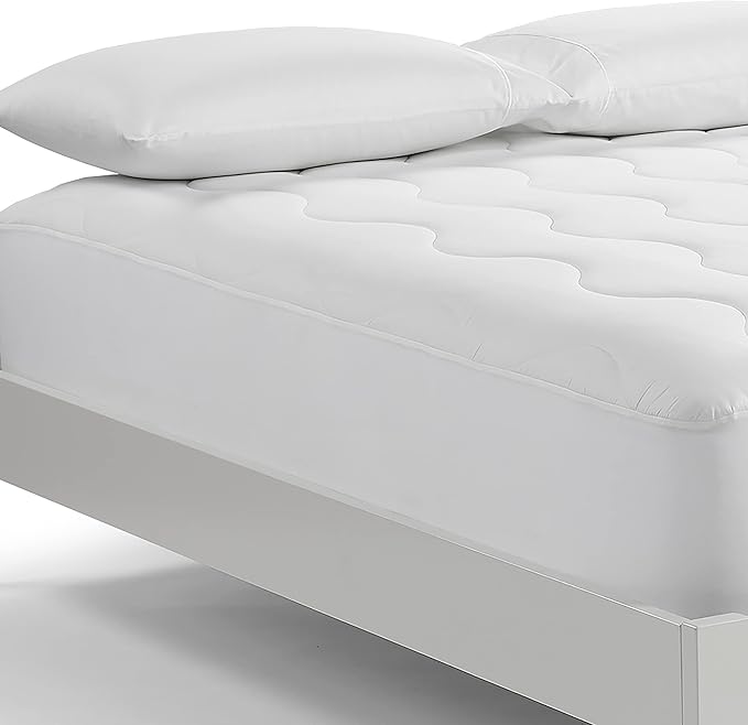 Serta Air Dry Extra Comfort Performance Fabric Quilted Mattress Pad, Cooling and Breathable Mattress Cover, Moisture Wicking Protection with 15" Deep Pocket, California King, White