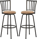VECELO Adjustable Counter Stools,Bar Stools with 360 Degree Swivel Seat Top and Comfortable Round Seat Cushions,Steel Bistro Pub Chairs