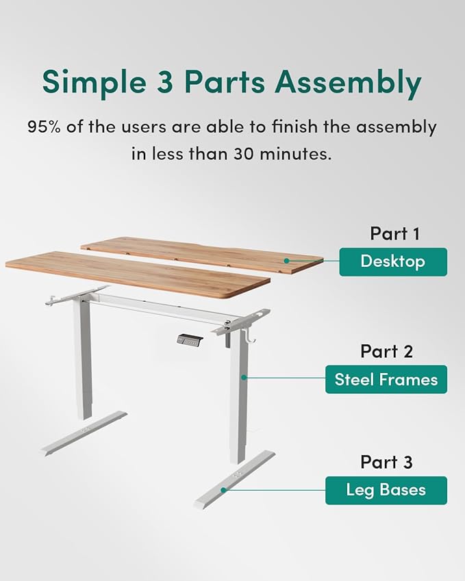 CubiCubi Height Adjustable Electric Standing Desk, 55 x 28 Inches Sit Stand up Desk, Large Memory Computer Home Office Desk with Two-Piece Desktop (Light Rustic)