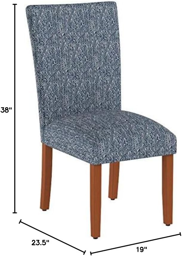 HomePop Parsons Classic Upholstered Accent Dining Chair, Set of 2, Navy