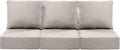 Luxury 22x24/22x25 6-Inch Patio Couch Cushions Set of 3 - Memory Foam Deep Seat Water-Resistant Patio Cushion for Lawn Dining Rocking Swivel Chairs Loveseat 3-Seater Sectional Sofa - Beige