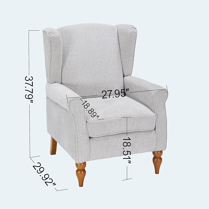 Modern High - Back Accent Chair and Side Table Set - Upholstered Wingback Armchair for Living Room, Bedroom,Office(Beige)