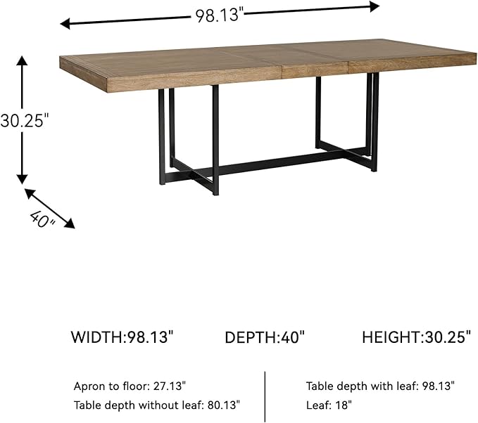 Signature Design by Ashley Tomtyn Casual Self Storing Leaf Dining Extension Table with Trestle Base, Light Brown