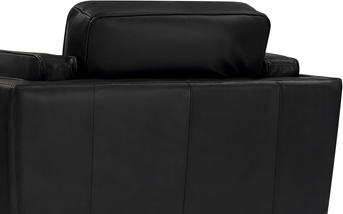 Valencia Artisan Full Leather Accent Chair 41.5” | Pure Full Italian Nappa Leather Chair, Solid Wood Accent, Ultimate Comfort, Black