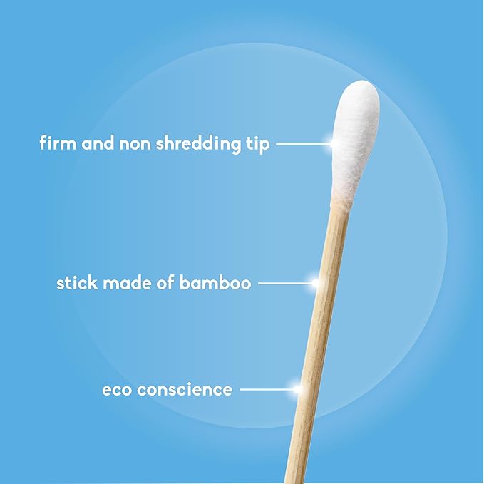 The Humble Co Bamboo Cotton Swabs, 600 Count - White Cotton Buds for Ears, Makeup, Baby Care & Cleaning - Personal Hygiene Essentials & Toiletries - Daily Products for Travel & Home