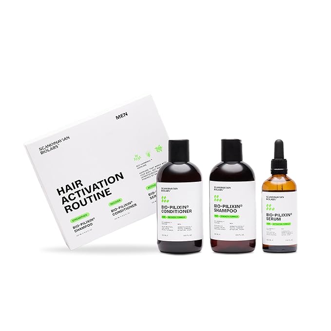 Scandinavian Biolabs Bio-Pilixin® Routine For Men | Helps With Hair Shedding, Nurtures Hair Follicles, Enhances Hair Strength, Repairs Damaged Hair, Clinically Tested, Dermatologically Approved