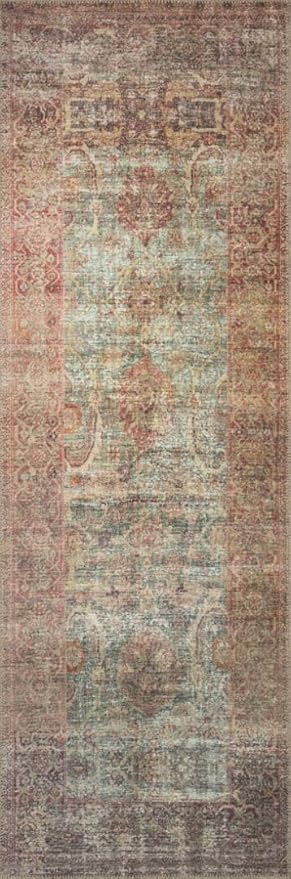 Loloi Amber Lewis Georgie Collection GER-03 Jade/Sunset 8'-4" x 11'-6", .19" Pile Height, Area Rug